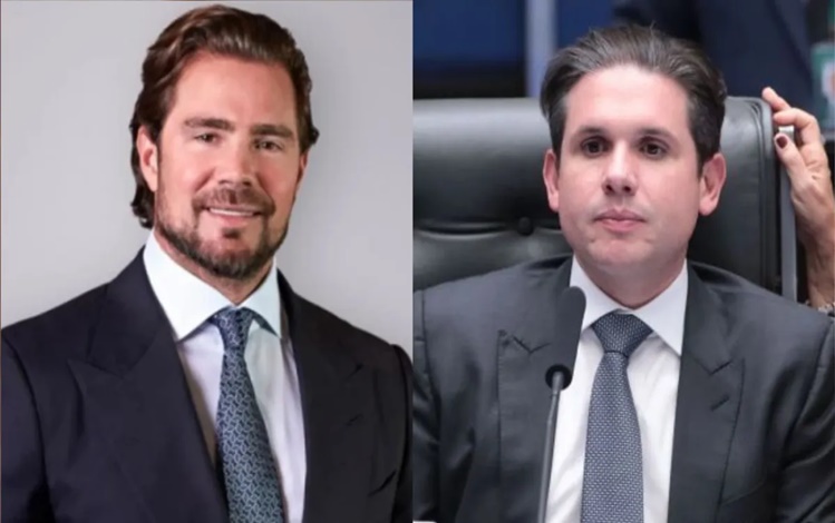 Daniel Vorcaro e o presidente da Câmara, Hugo Motta